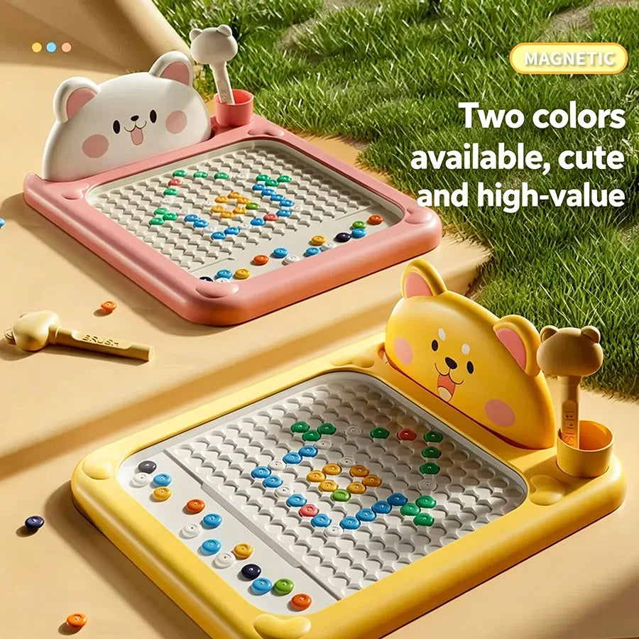 1Pcs New Cartoon Magnetic Pen Drawing Board Reusable Pen Control Fun Educational Finger Exercise Training Painting Toy