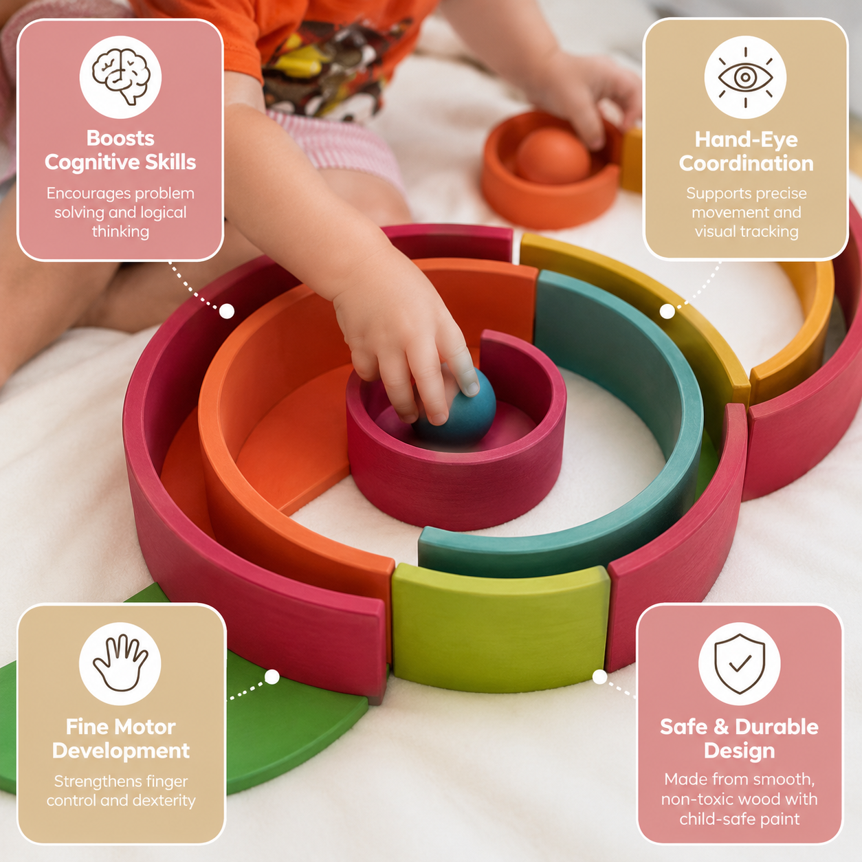 Mama Says Play™ Montessori Rainbow Stacker