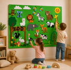 Farm Animals Felt Story Board Farmhouse Puzzle Toys