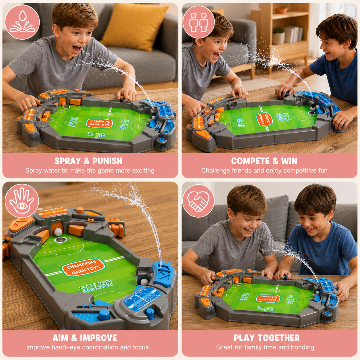 Interactive Water-Spray Table Football
