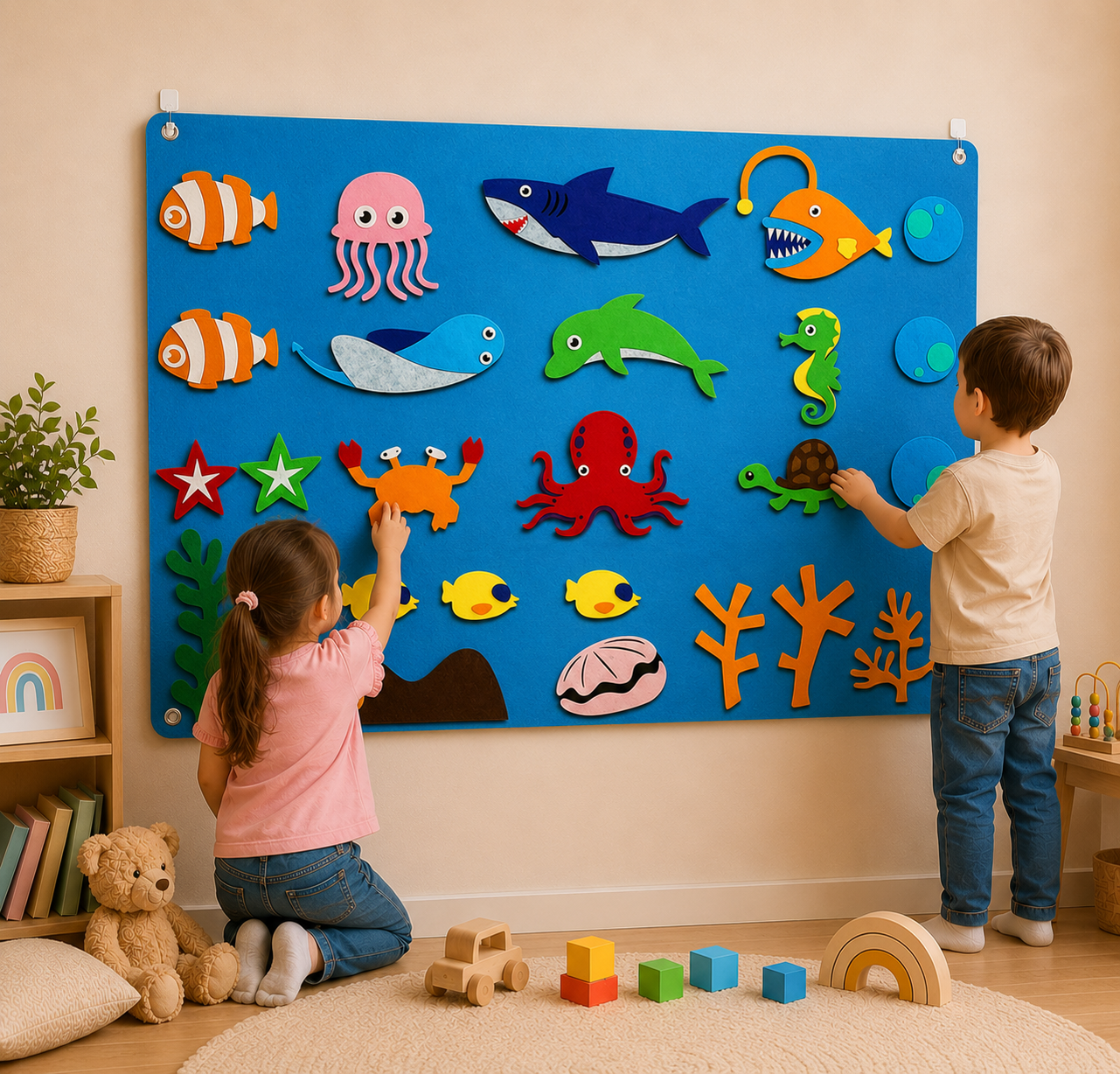 Farm Animals Felt Story Board Farmhouse Puzzle Toys