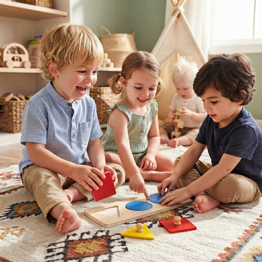 Tactile Geometric Color-Match Peg Set