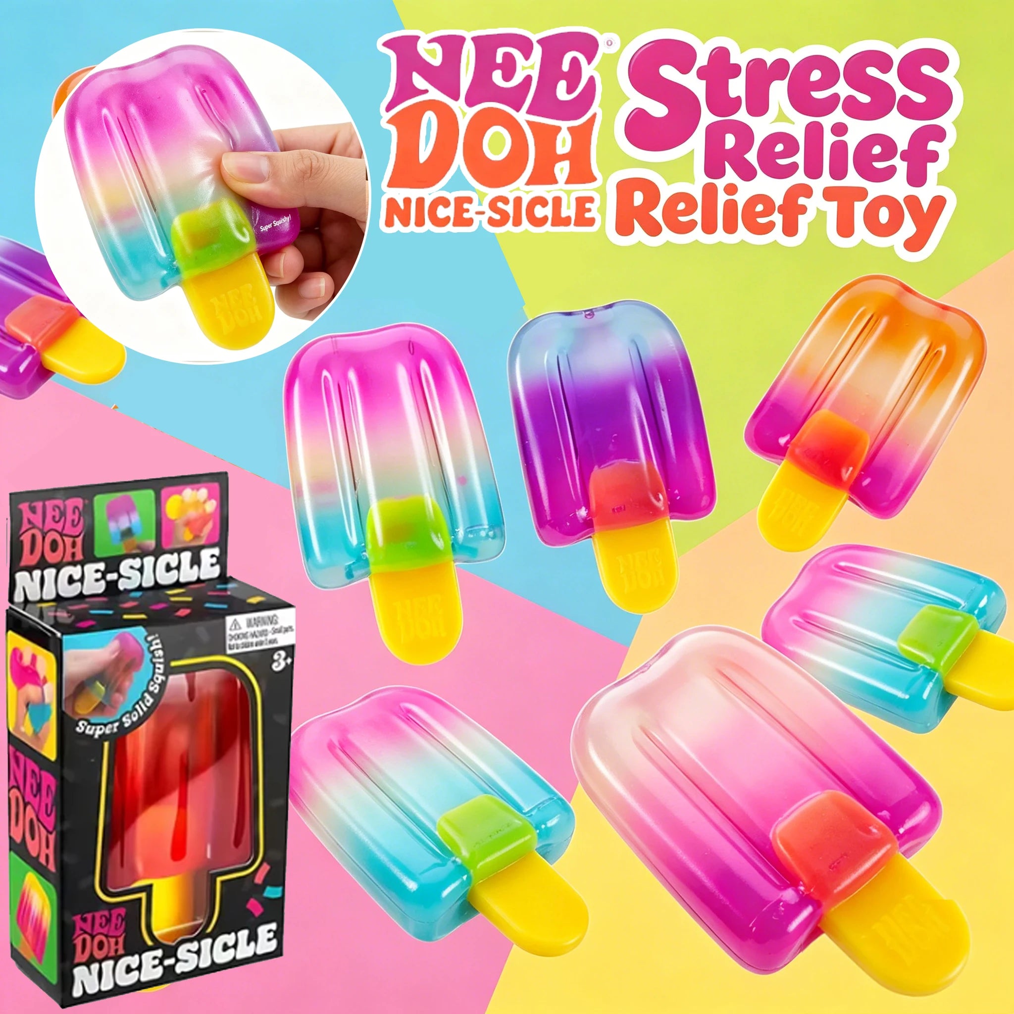 NEW 2026 NeeDoh Nice-Sicle Popsicle Sensory Squeeze Toy Super Stress ice lolly Relief for Kids Adults Summer Easfestival gifts