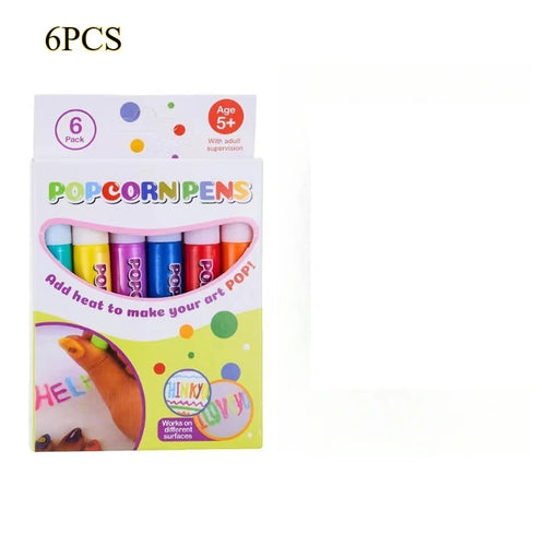 6 Bubble Pens, Popcorn Pens, Stress-Relief Watercolor Pens, DIY Greeting Cards, and 3D Magic Doodles, Gel Pens, Watercolor Pens
