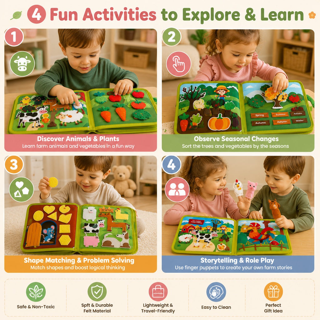 MamaSaysPlay™ Montessori Farm Busy Book