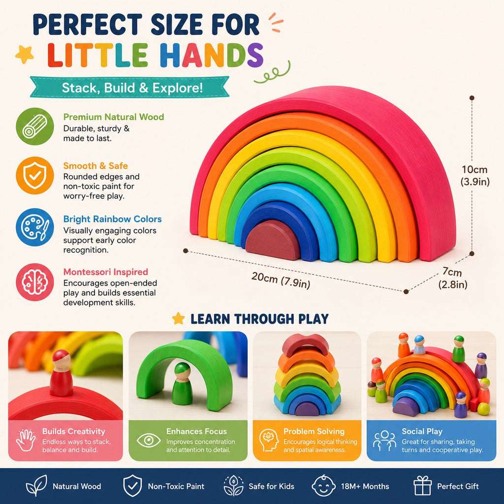 Mama Says Play™ Montessori Rainbow Stacker