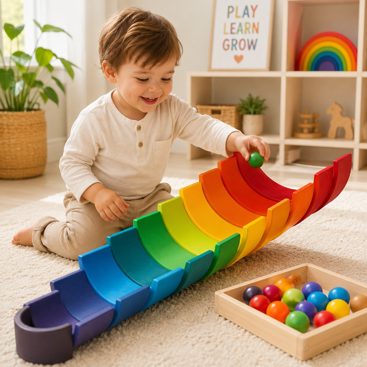 Mama Says Play™ Montessori Rainbow Stacker