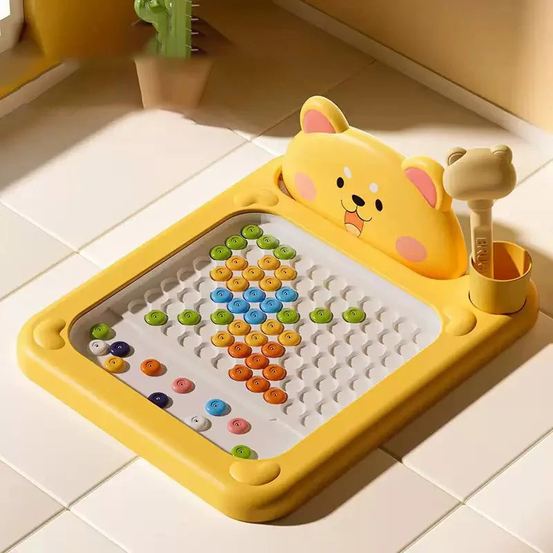 1Pcs New Cartoon Magnetic Pen Drawing Board Reusable Pen Control Fun Educational Finger Exercise Training Painting Toy